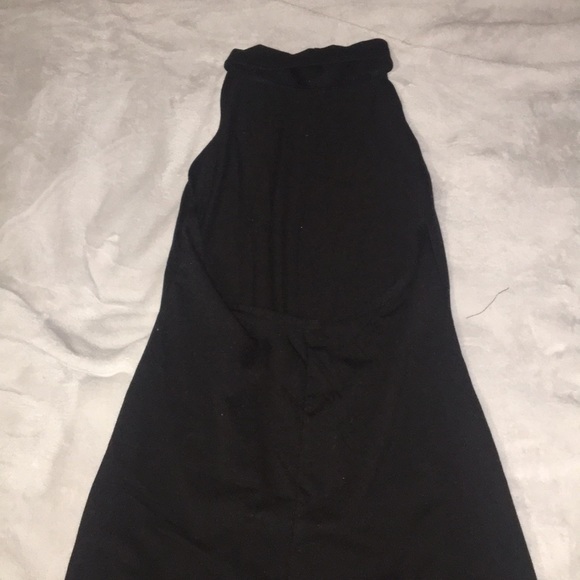 High-neck, open-back black romper - Picture 2 of 2